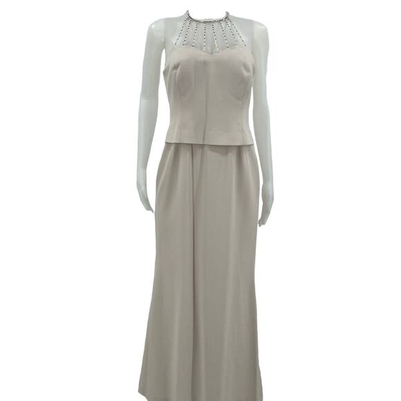 Daymor Couture Petite Bone Wedding Bridesmaid Gown Studded Chest 10 NWT - Picture 2 of 10